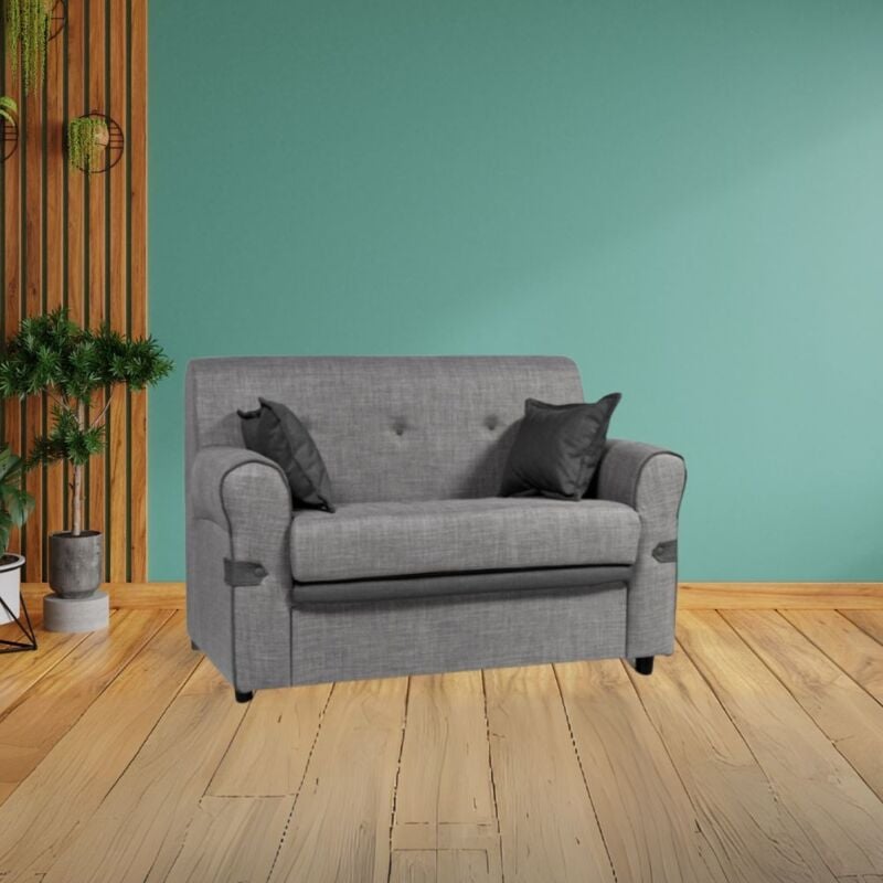 foto del prodotto divano 2 posti tessuto tokyo 116x72x84,5h colore grigio
