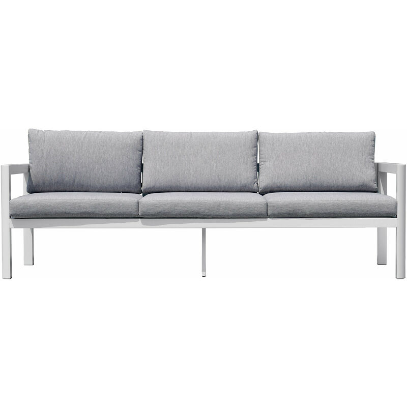 foto del prodotto divano 3 posti da giardino 213x75x60 cm in alluminio bianco