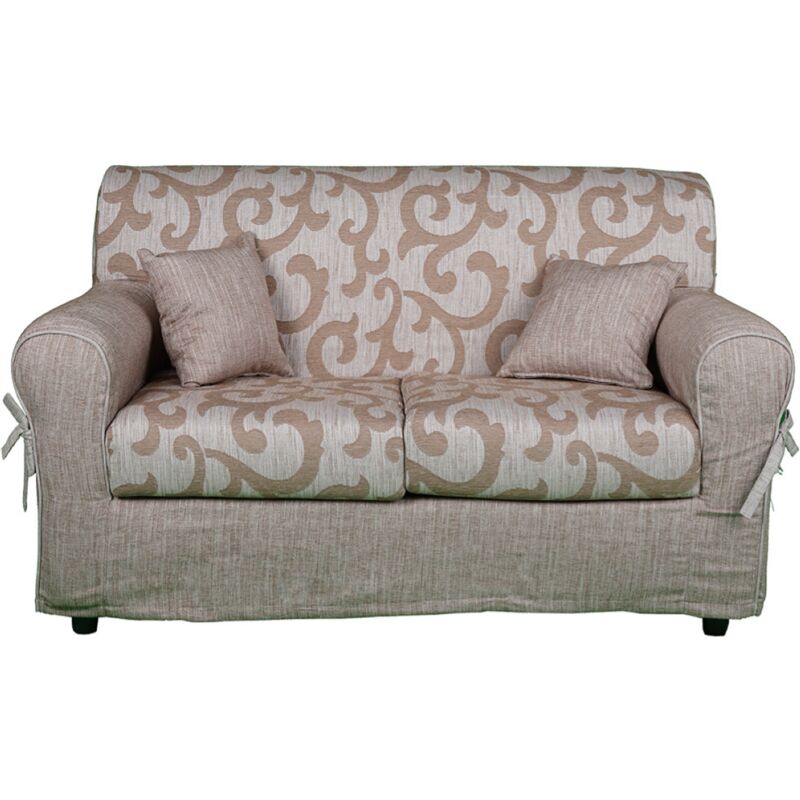 foto del prodotto divano 3 posti in tessuto sfoderabile imbottito damasco 200 cm beige