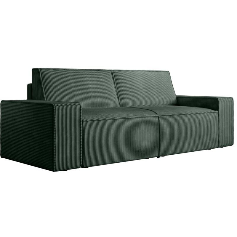 foto del prodotto divano 3 posti in velluto a coste verde - amelia