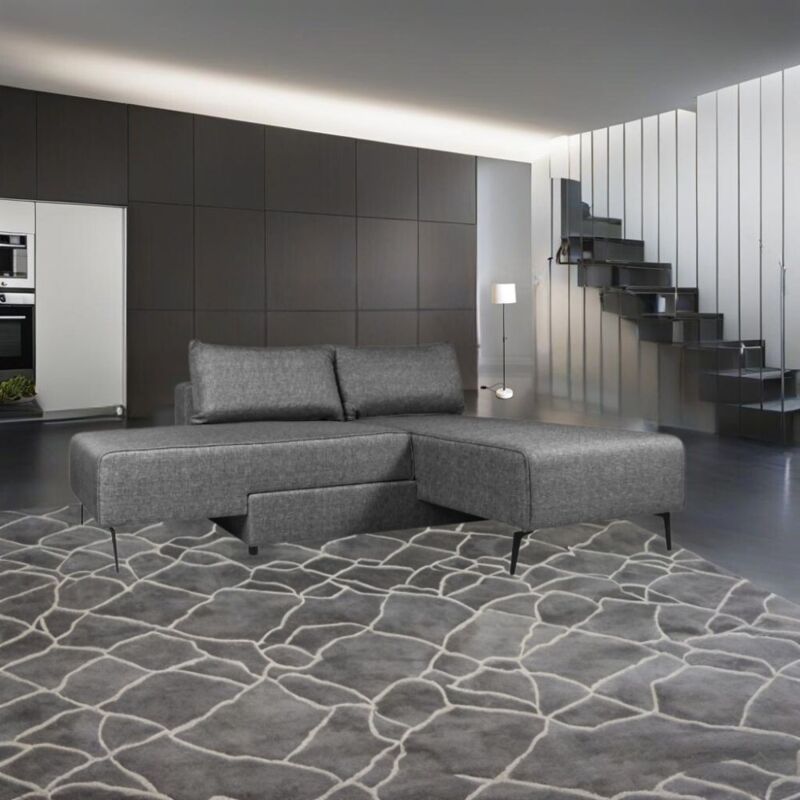 foto del prodotto divano 3 posti modulare con chaise longue trasformabile in letto grigio 290x75h cm armada