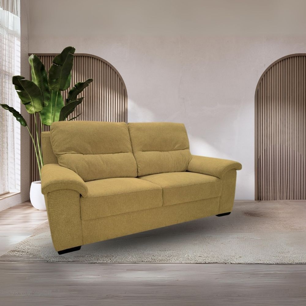 foto del prodotto divano 3 posti newvertigo tessuto senape pegasus45 220x90x105h