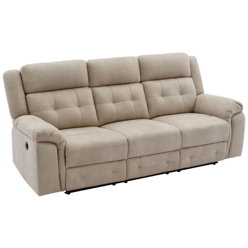 foto del prodotto divano 3 posti relax elettrico in microfibra beige ortiano