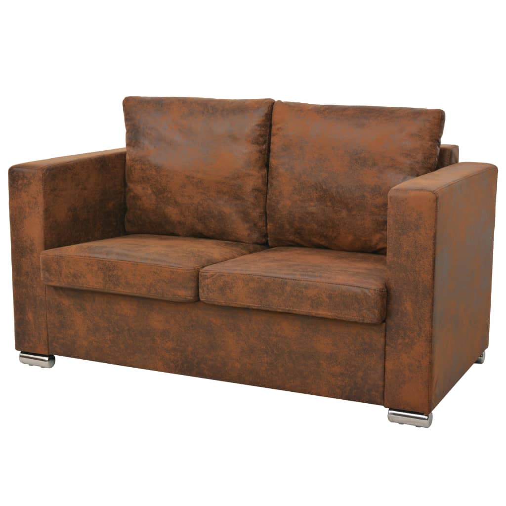 foto del prodotto divano a 2 posti 137x73x82 cm in pelle scamosciata artificiale cod mxl 24638