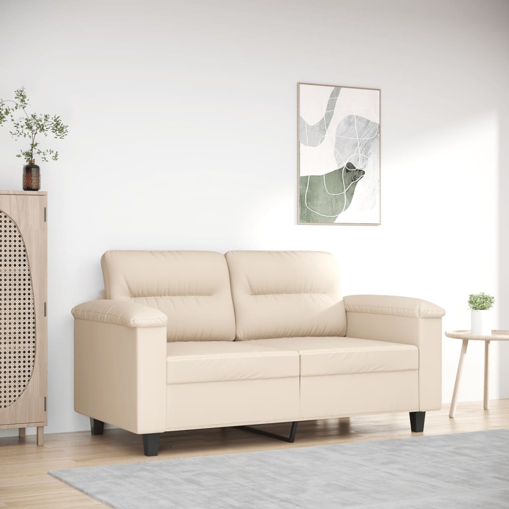 foto del prodotto divano a 2 posti beige 120 cm in tessuto microfibra