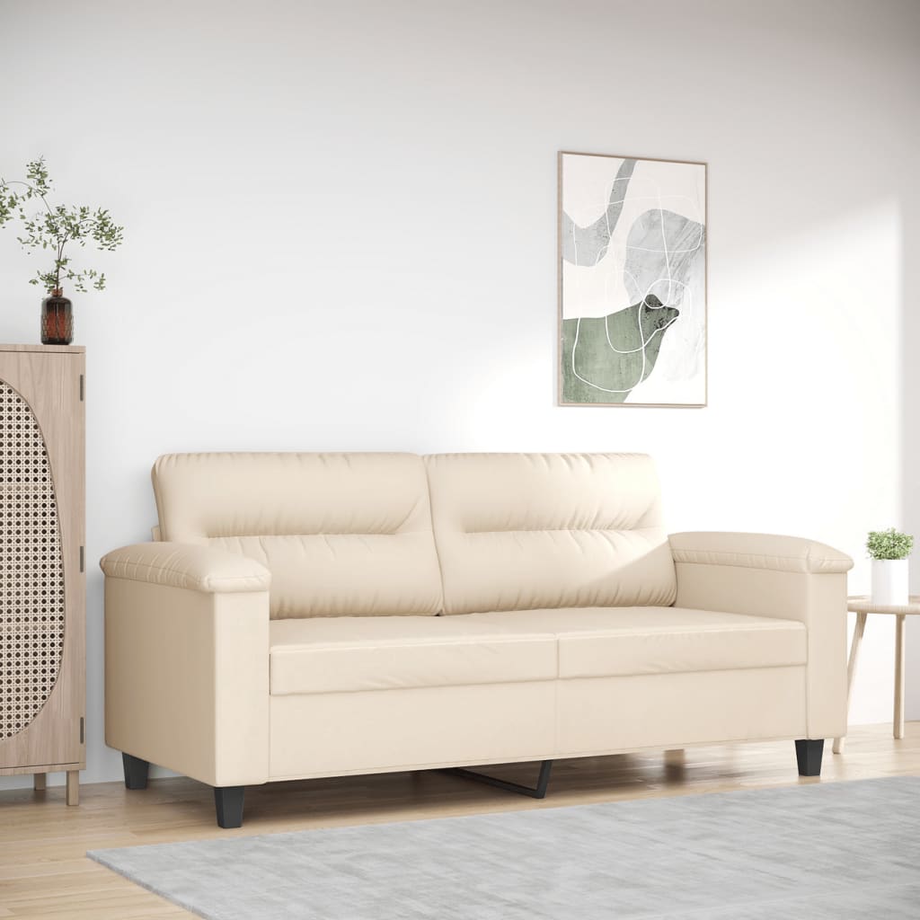 foto del prodotto divano a 2 posti beige 140 cm in tessuto microfibracod mxl 114952