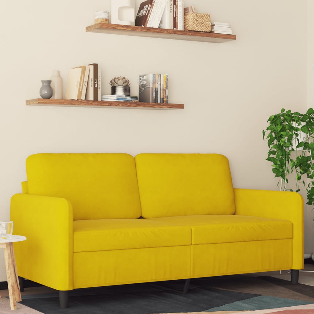 foto del prodotto divano a 2 posti giallo 140 cm in vellutocod mxl 85404