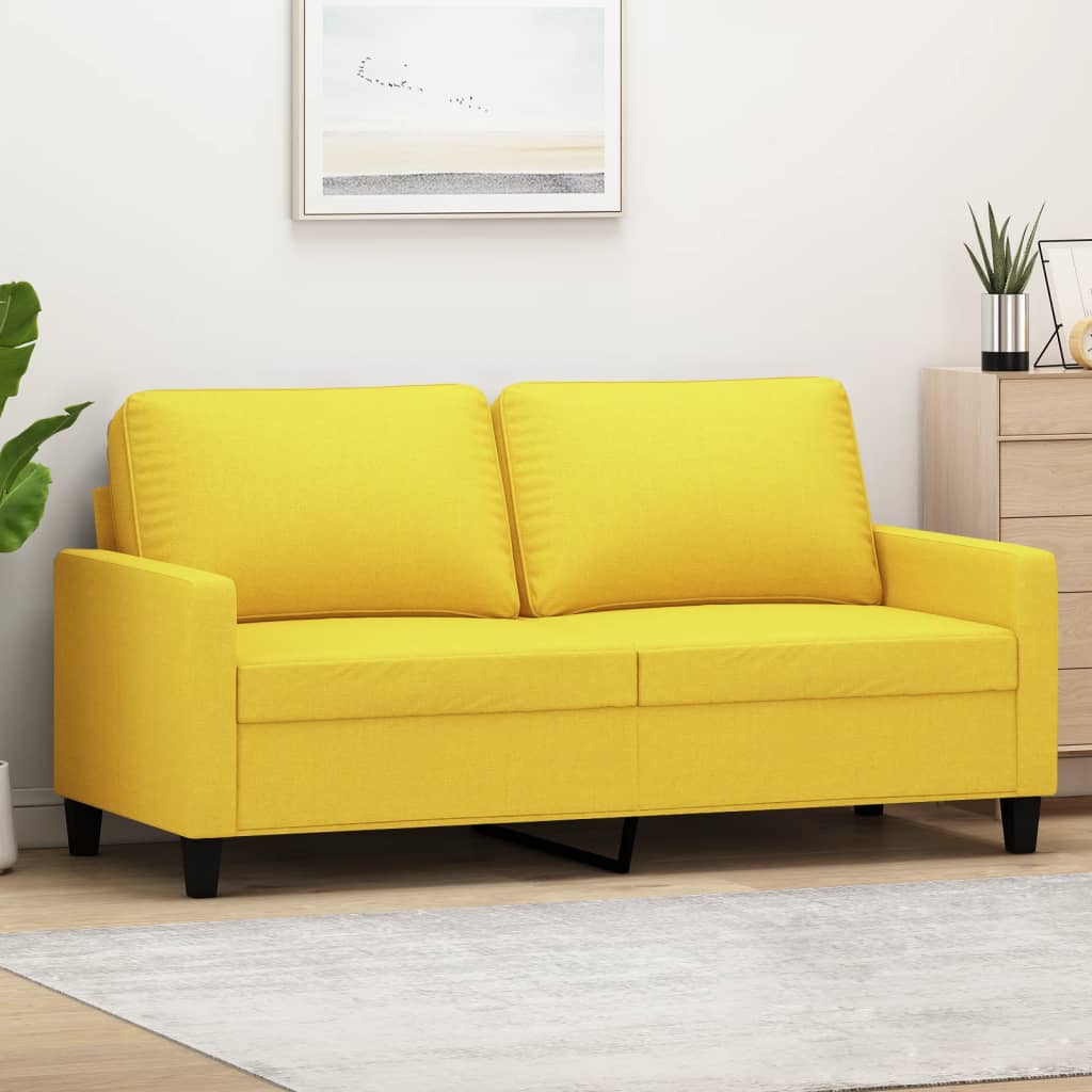 foto del prodotto divano a 2 posti giallo chiaro 140 cm in tessutocod mxl 130740