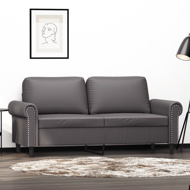 foto del prodotto divano a 2 posti grigio 140 cm in similpelle vidaxl