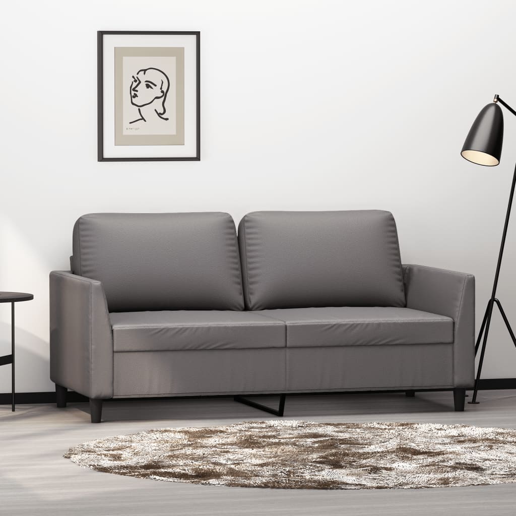 foto del prodotto divano a 2 posti grigio 140 cm in similpelle vidaxl