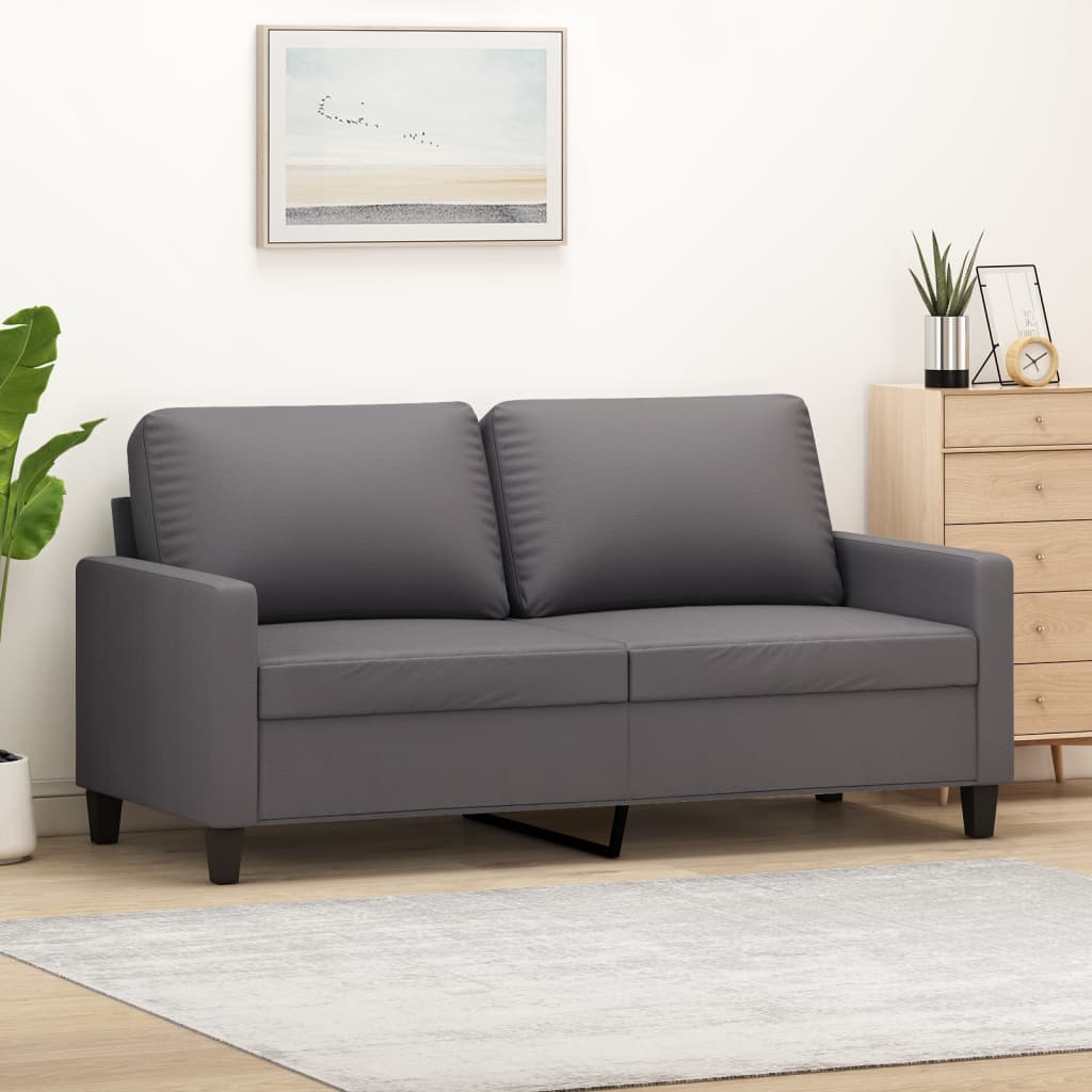 foto del prodotto divano a 2 posti grigio 140 cm in similpellecod mxl 104161