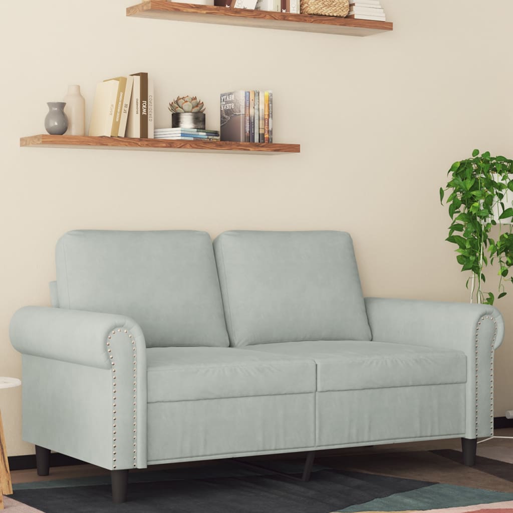 foto del prodotto divano a 2 posti grigio chiaro 120 cm in vellutocod mxl 83374
