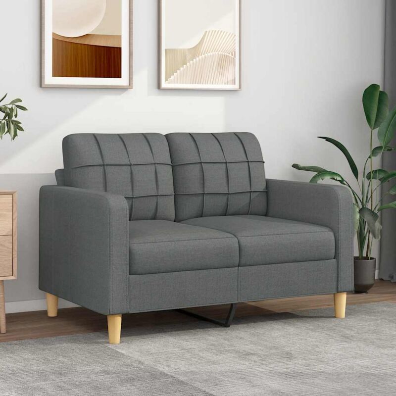 foto del prodotto divano a 2 posti grigio scuro 120 cm in tessuto vidaxl
