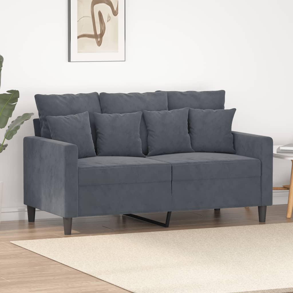 foto del prodotto divano a 2 posti grigio scuro 120 cm in vellutocod mxl 83236