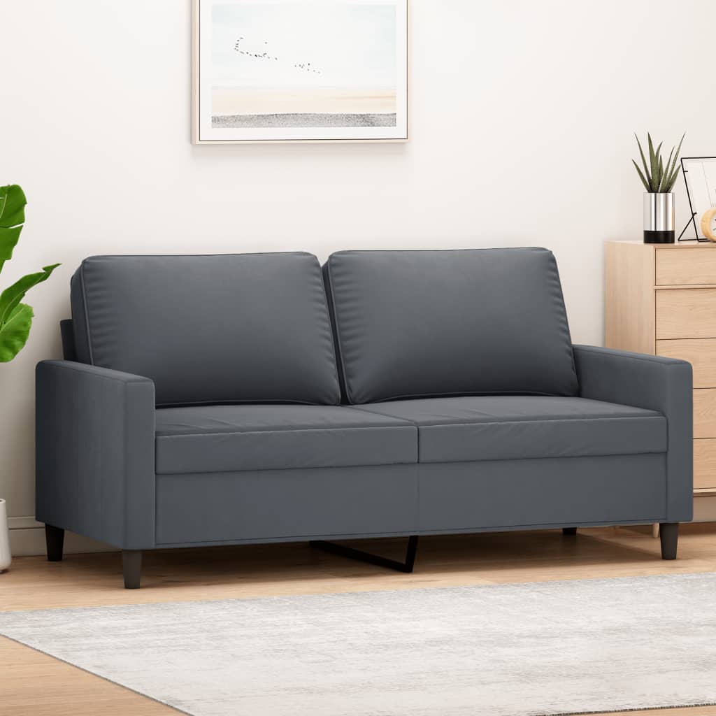 foto del prodotto divano a 2 posti grigio scuro140 cm in velluto vidaxl