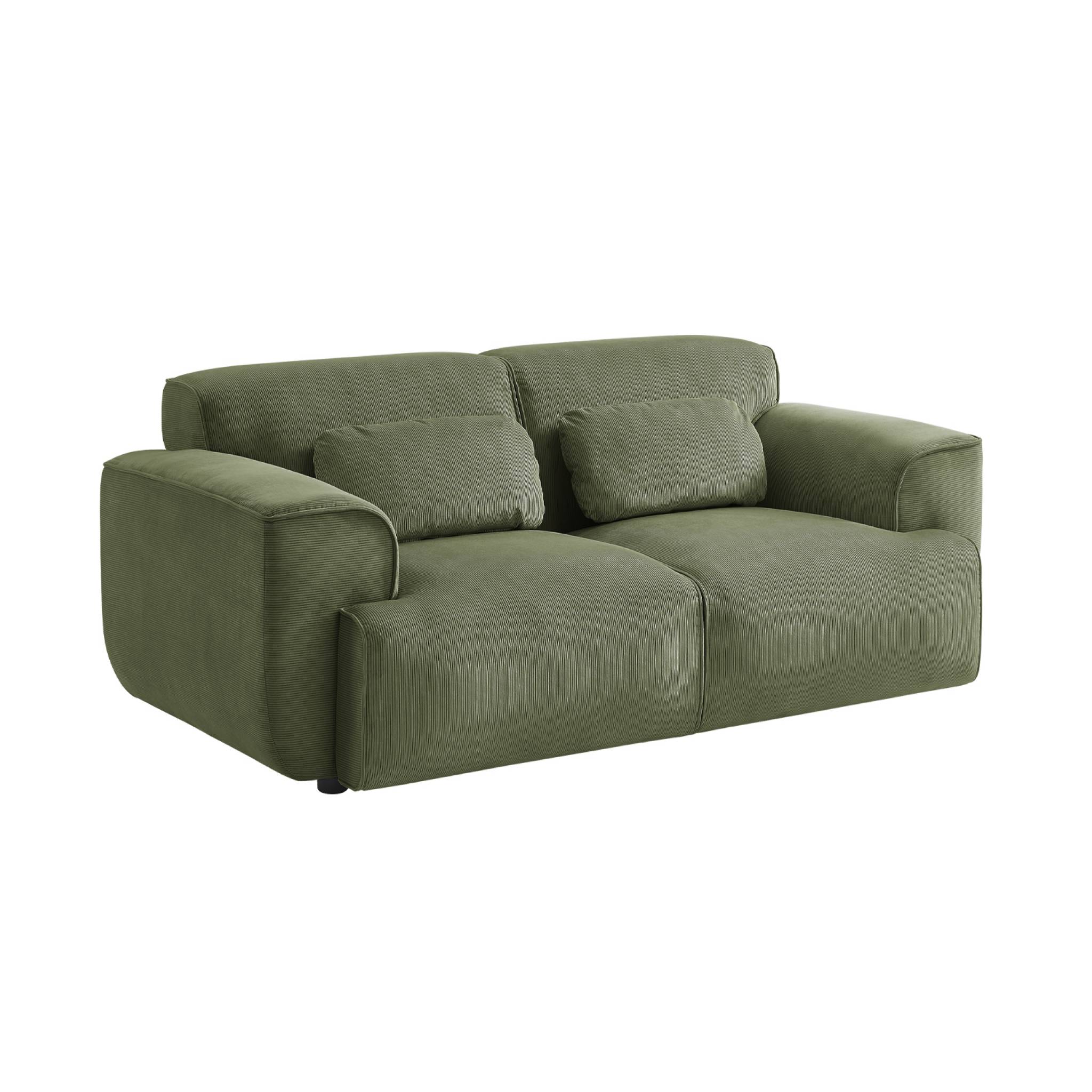 foto del prodotto divano a 2 posti in velluto a coste fino, verde