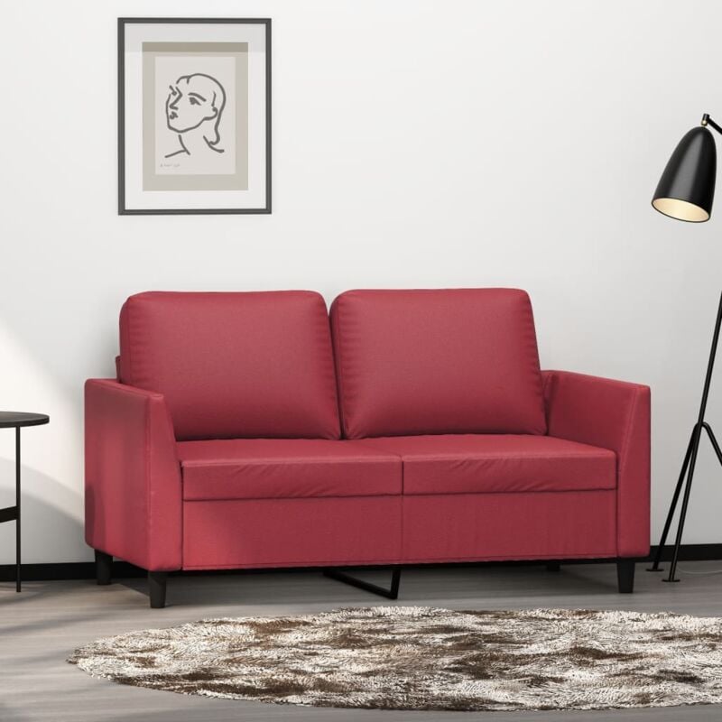 foto del prodotto divano a 2 posti rosso vino 120 cm in similpelle vidaxl