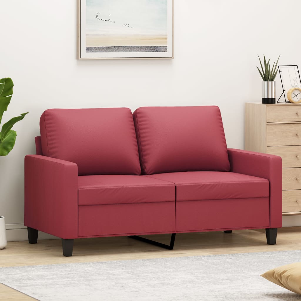foto del prodotto divano a 2 posti rosso vino 120 cm in similpellecod mxl 128116