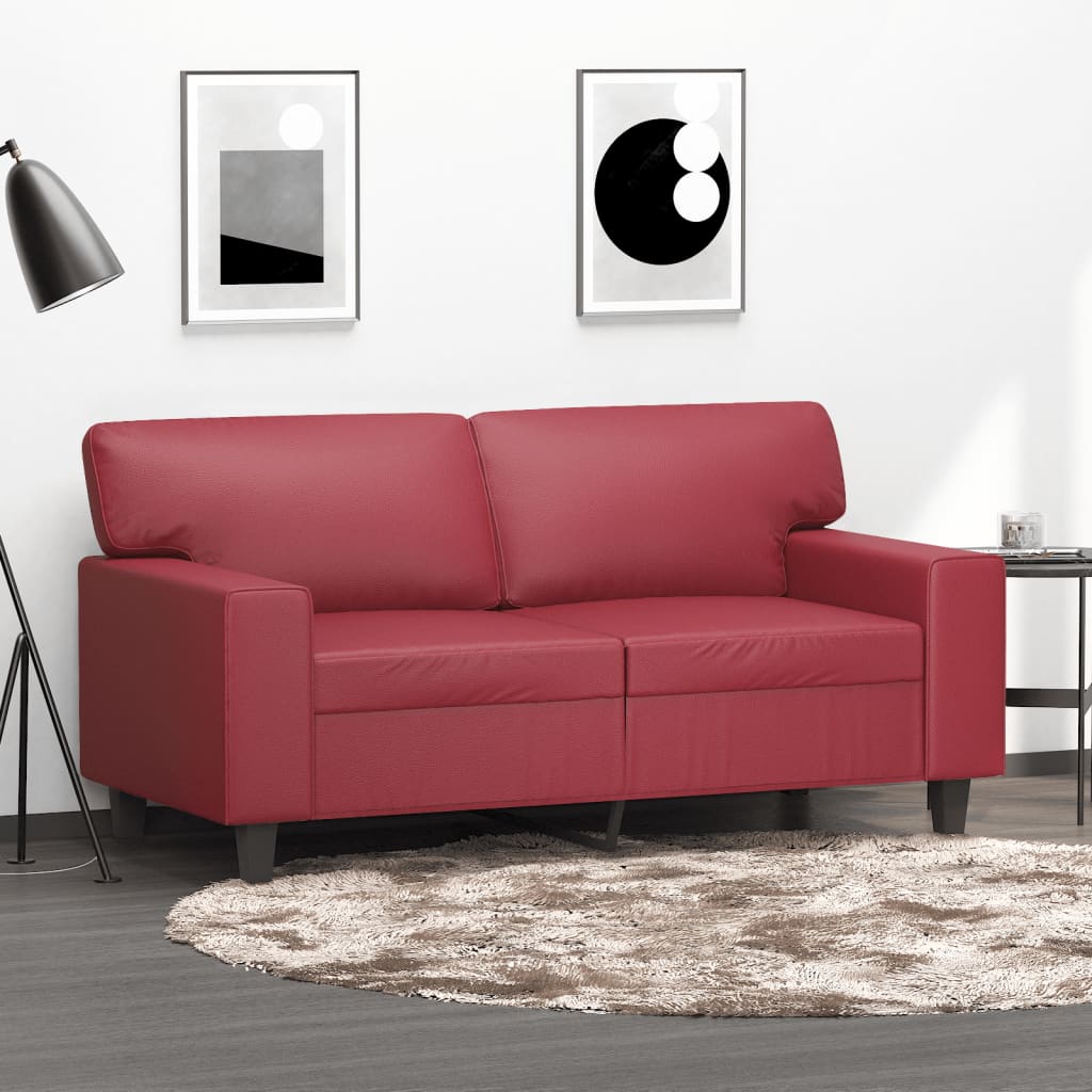 foto del prodotto divano a 2 posti rosso vino 120 cm in similpellecod mxl 87868