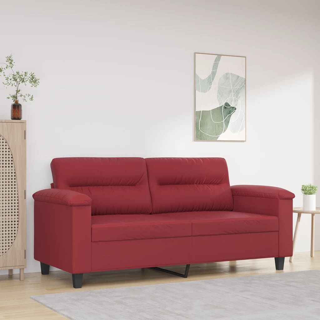 foto del prodotto divano a 2 posti rosso vino 140 cm in similpellecod mxl 86069