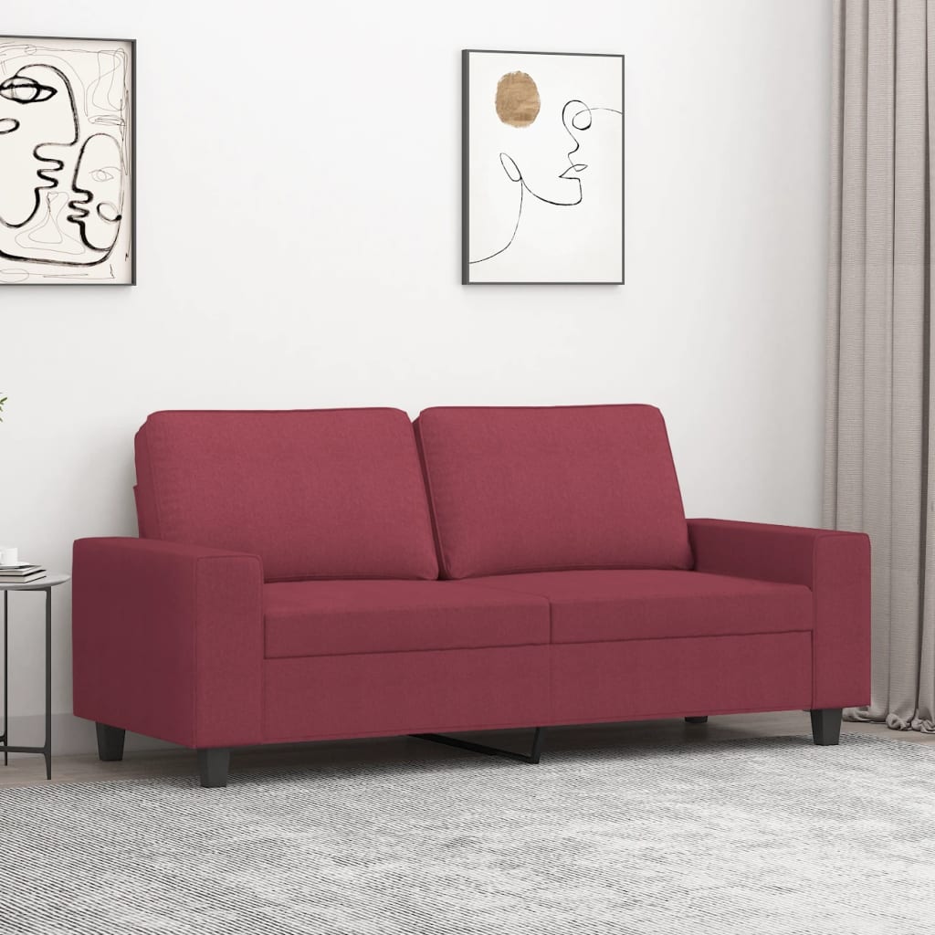 foto del prodotto divano a 2 posti rosso vino 140 cm in tessutocod mxl 133675