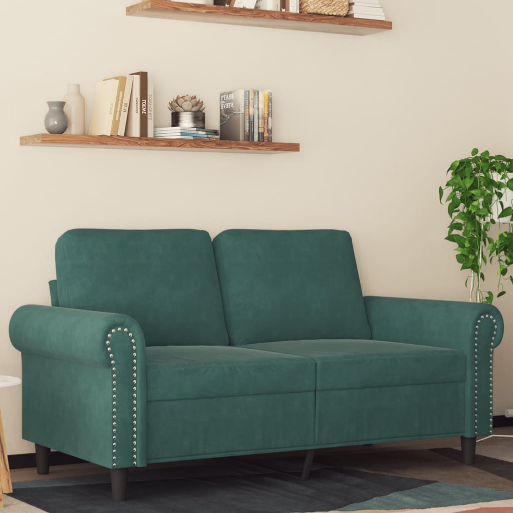 foto del prodotto divano a 2 posti verde scuro 120 cm in vellutocod mxl 131716