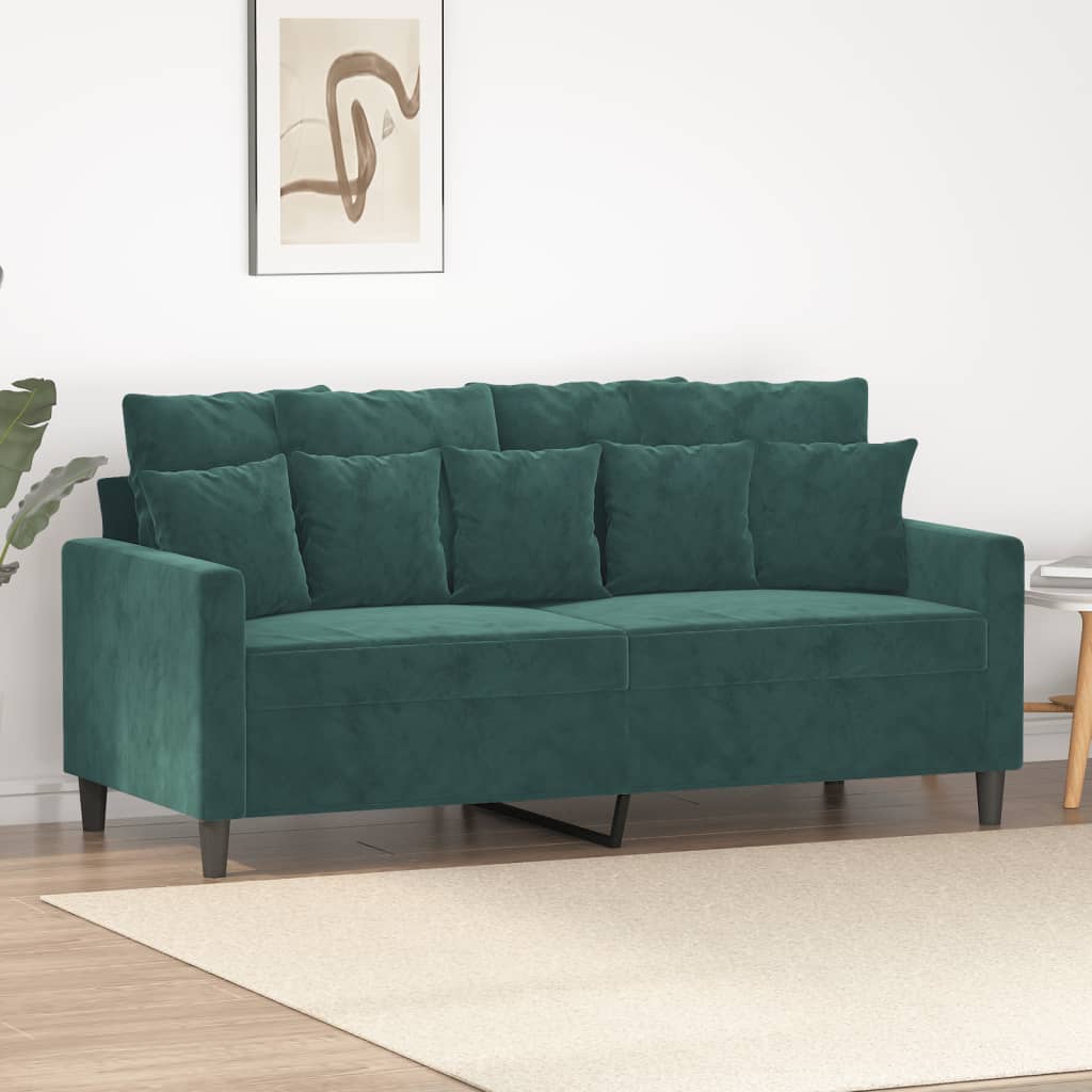 foto del prodotto divano a 2 posti verde scuro 140 cm in vellutocod mxl 83997