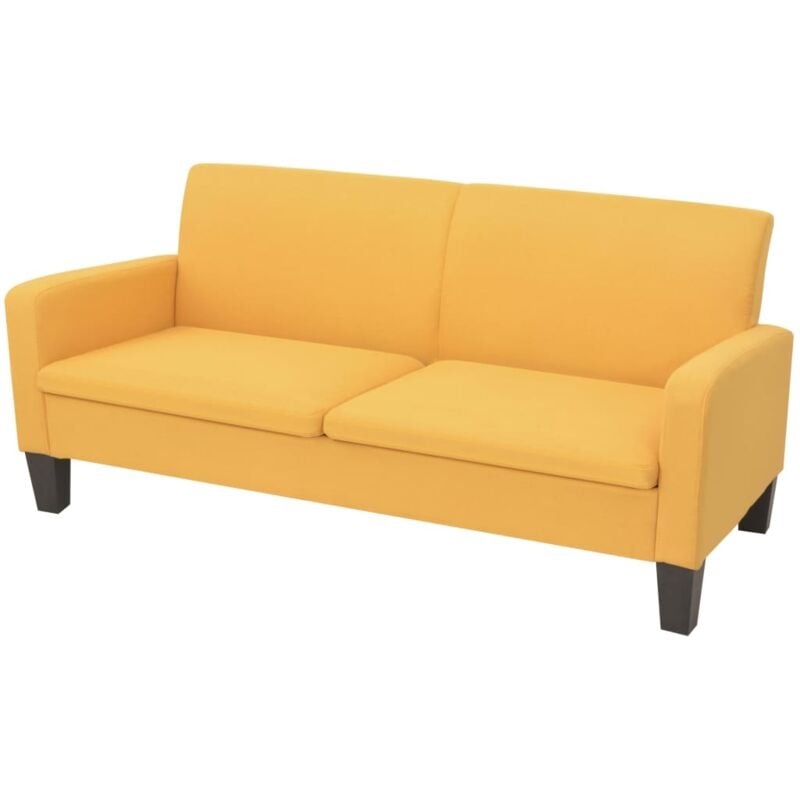 foto del prodotto divano a 3 posti 180x65x76 cm giallo - vidaxl