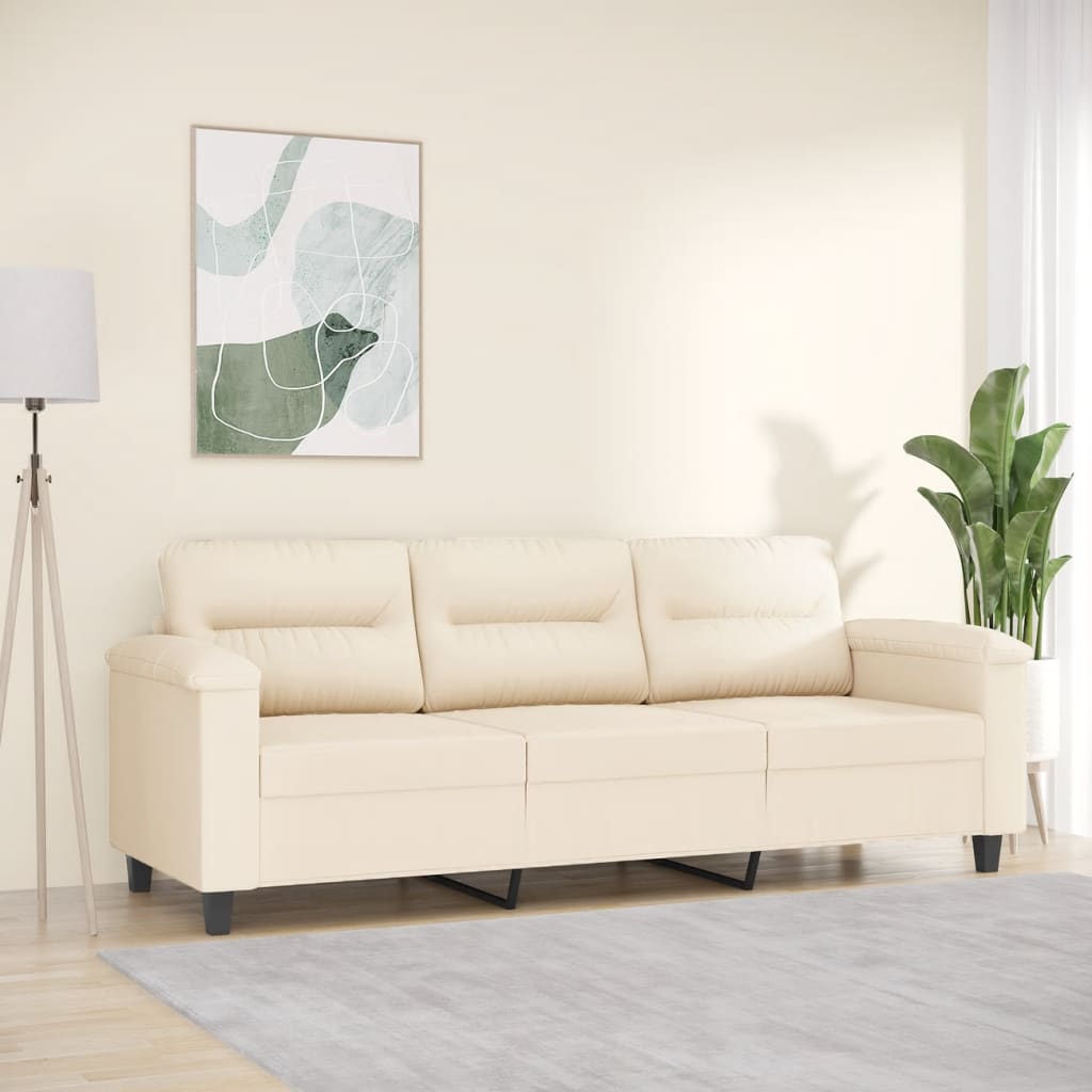 foto del prodotto divano a 3 posti beige 180 cm in tessuto microfibracod mxl 109375