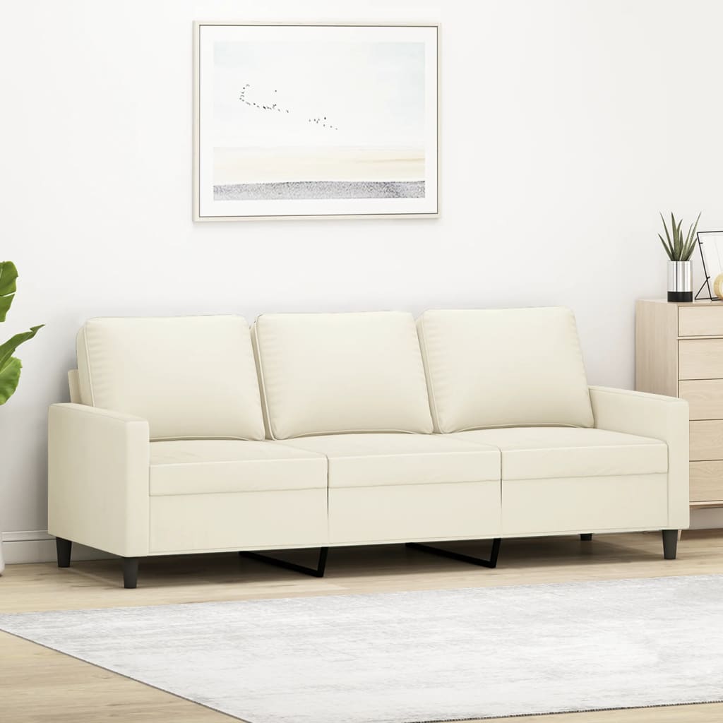 foto del prodotto divano a 3 posti crema 180 cm in vellutocod mxl 109511