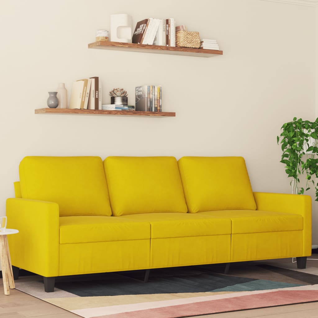 foto del prodotto divano a 3 posti giallo 180 cm in vellutocod mxl 109711