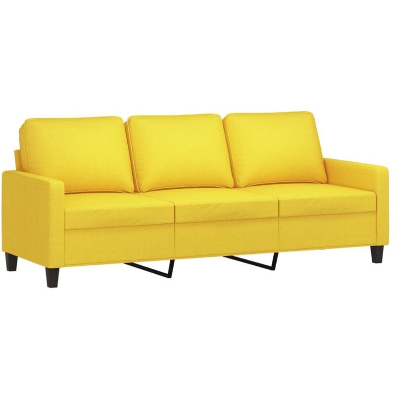 foto del prodotto divano a 3 posti giallo chiaro 180 cm in tessuto - vidaxl