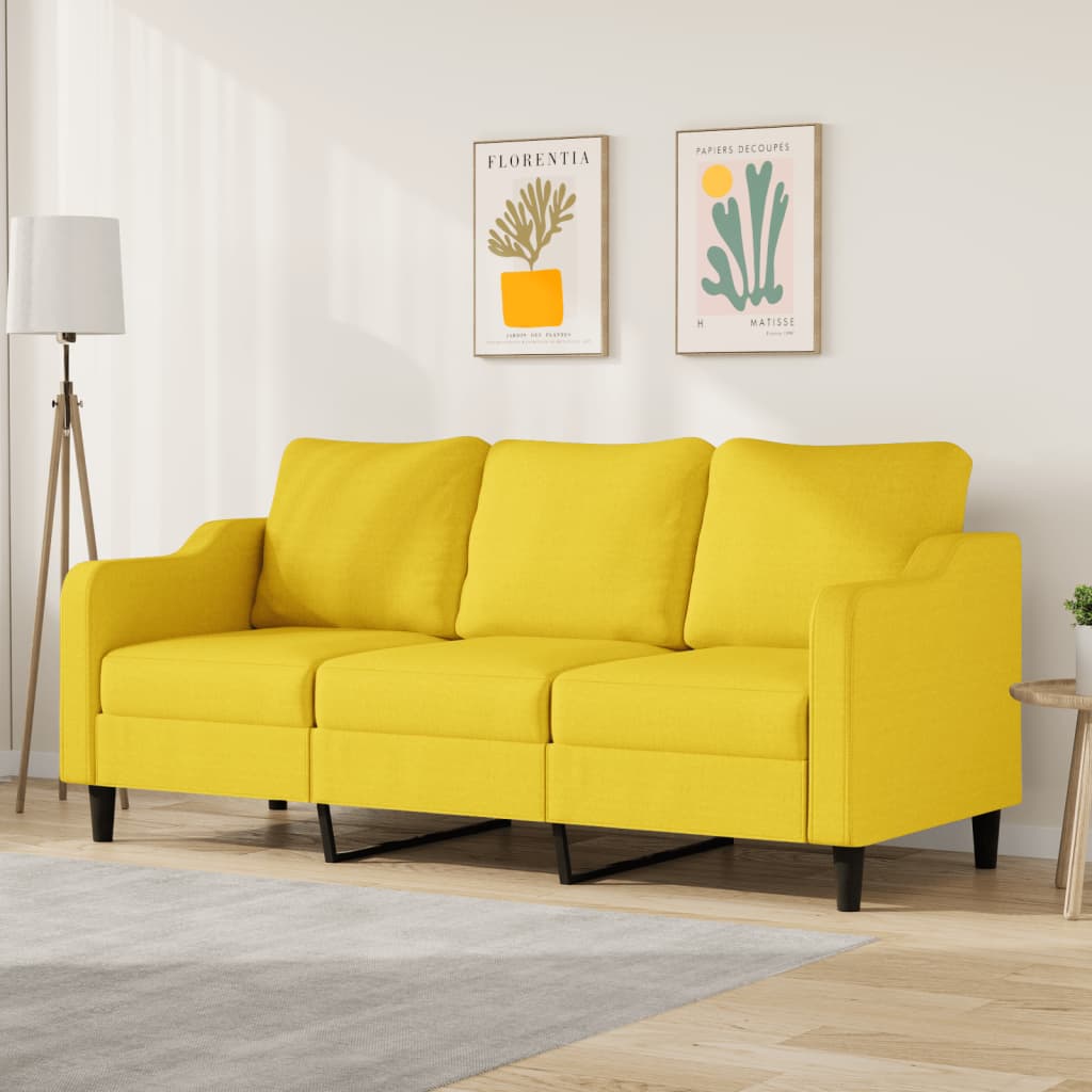 foto del prodotto divano a 3 posti giallo chiaro 180 cm in tessutocod mxl 85402