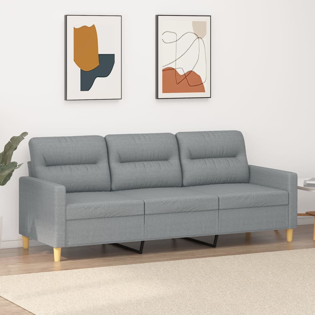 foto del prodotto divano a 3 posti grigio chiaro 180 cm in tessutocod mxl 104657