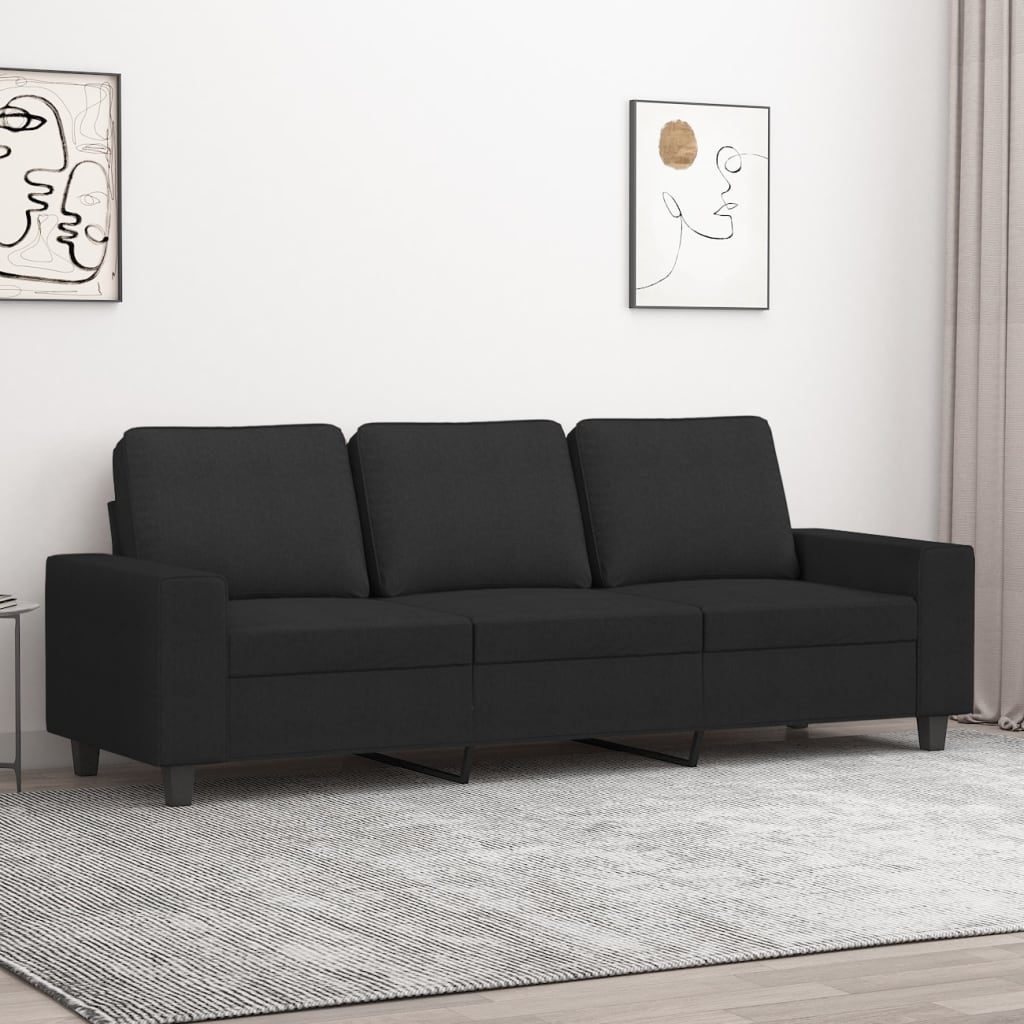 foto del prodotto divano a 3 posti nero 180 cm in tessutocod mxl 83798
