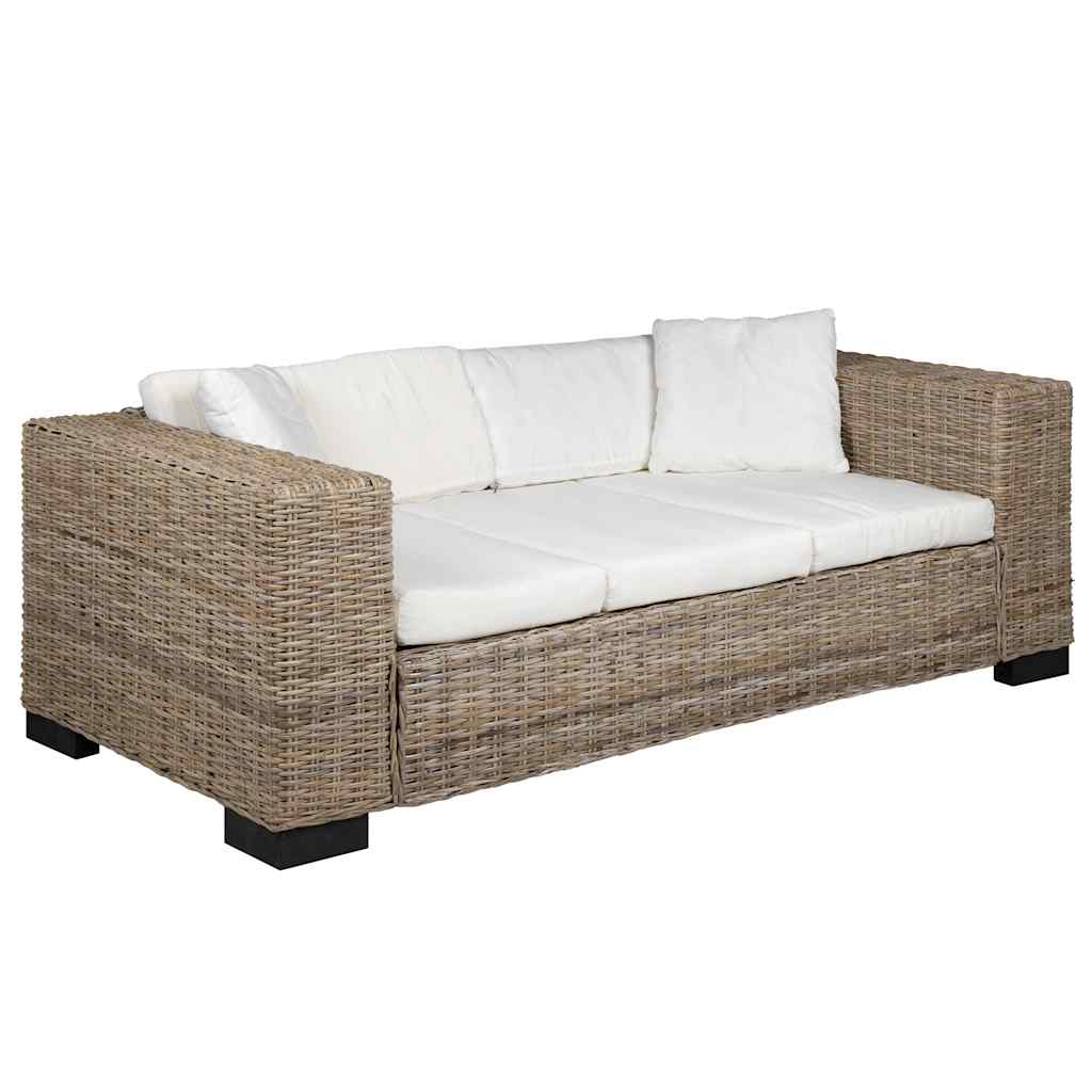 foto del prodotto divano a 3 posti set 8 pz in vero rattan cod mxl 17697