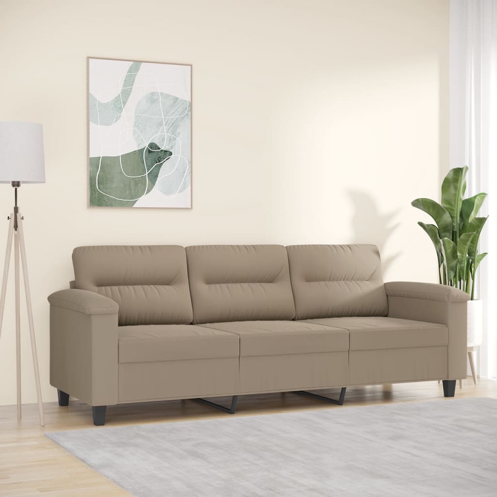foto del prodotto divano a 3 posti tortora 180 cm in tessuto microfibracod mxl 85415