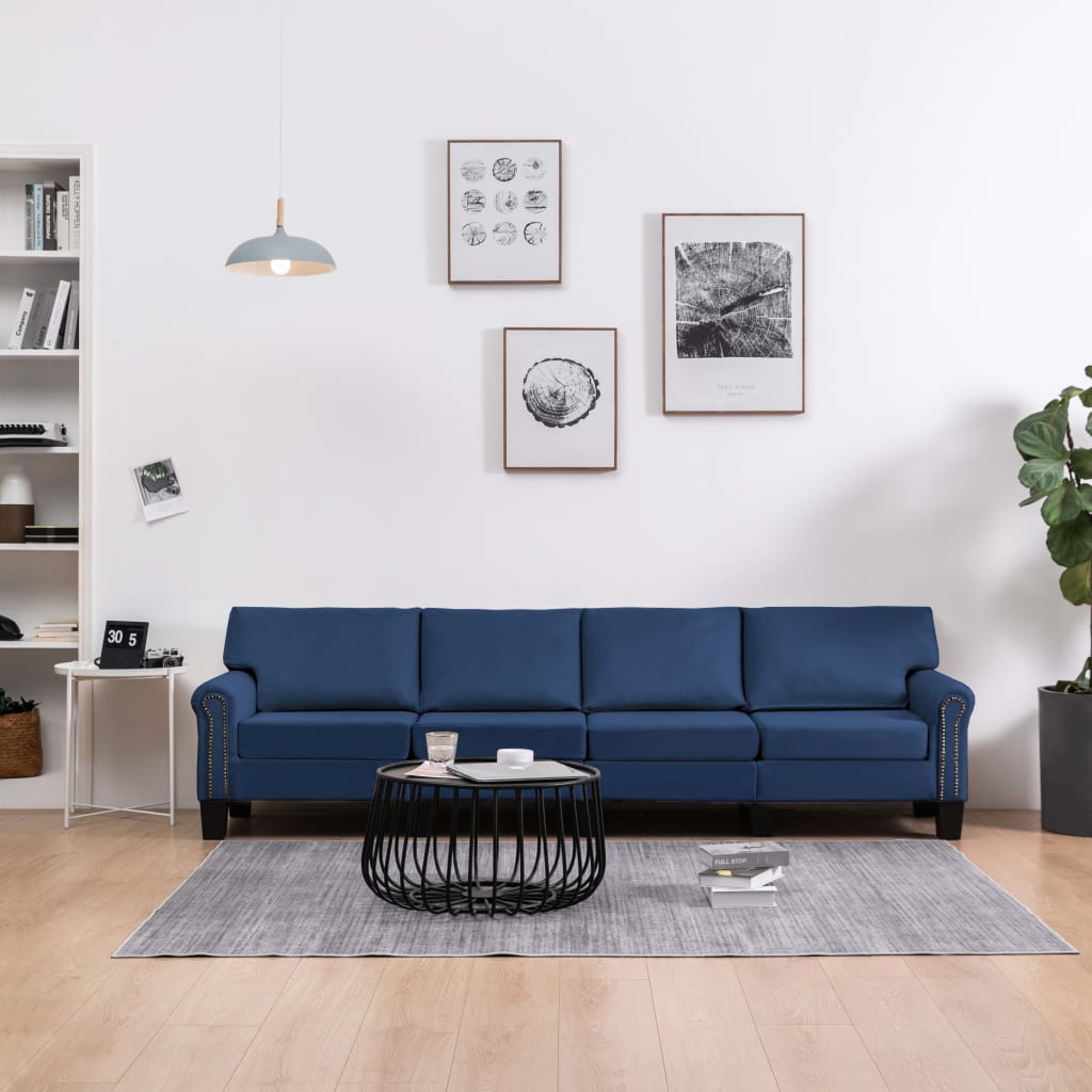 foto del prodotto divano a 4 posti blu in tessuto cod mxl 21509