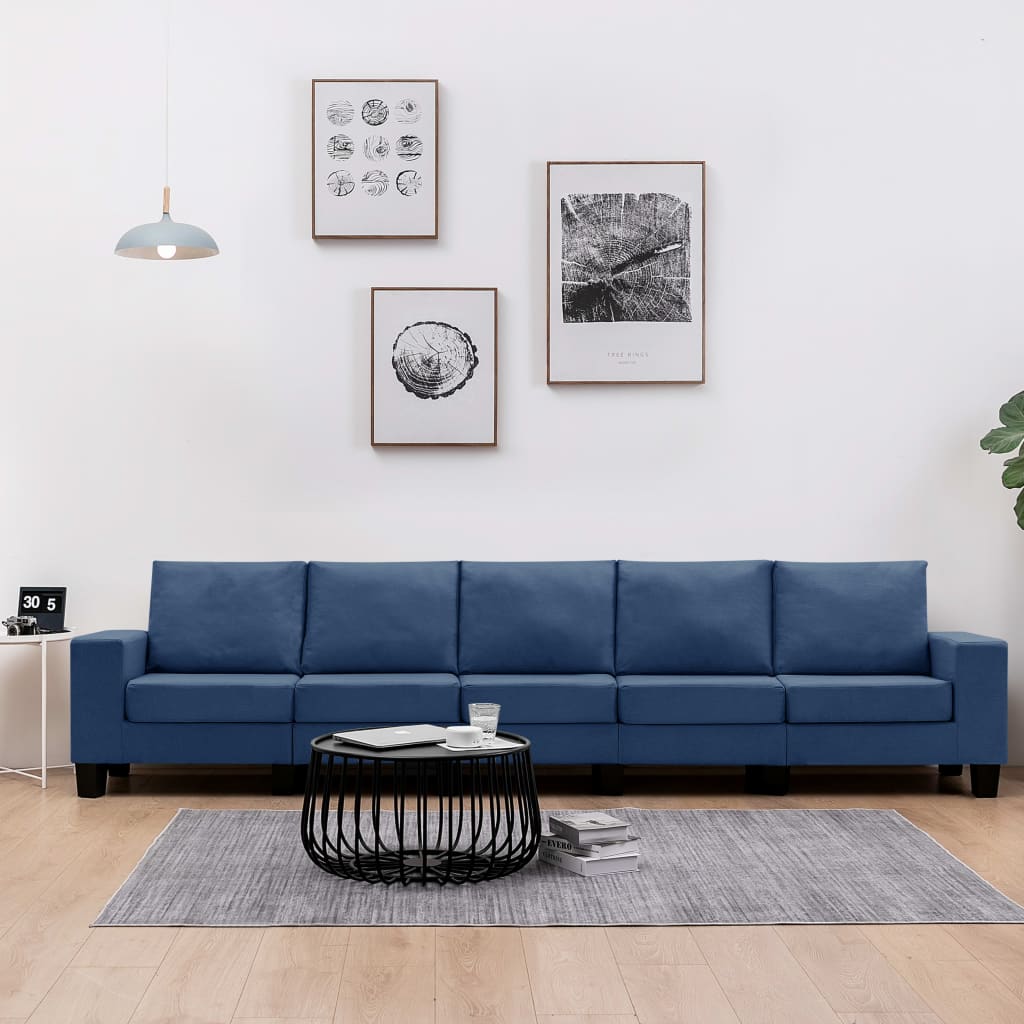 foto del prodotto divano a 5 posti blu in tessuto cod mxl 21539