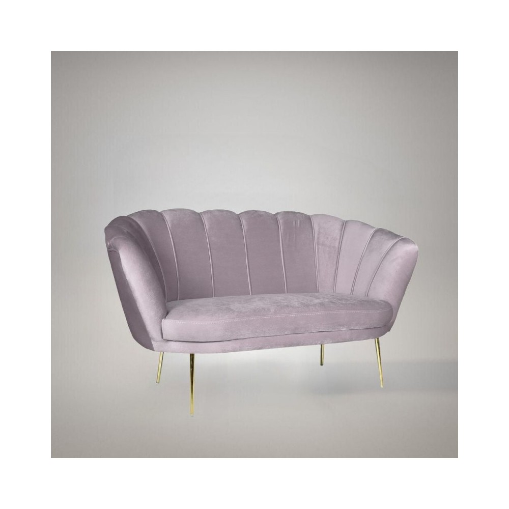 foto del prodotto divano a conchiglia due posti orel velluto glicine 135x76.5x75h