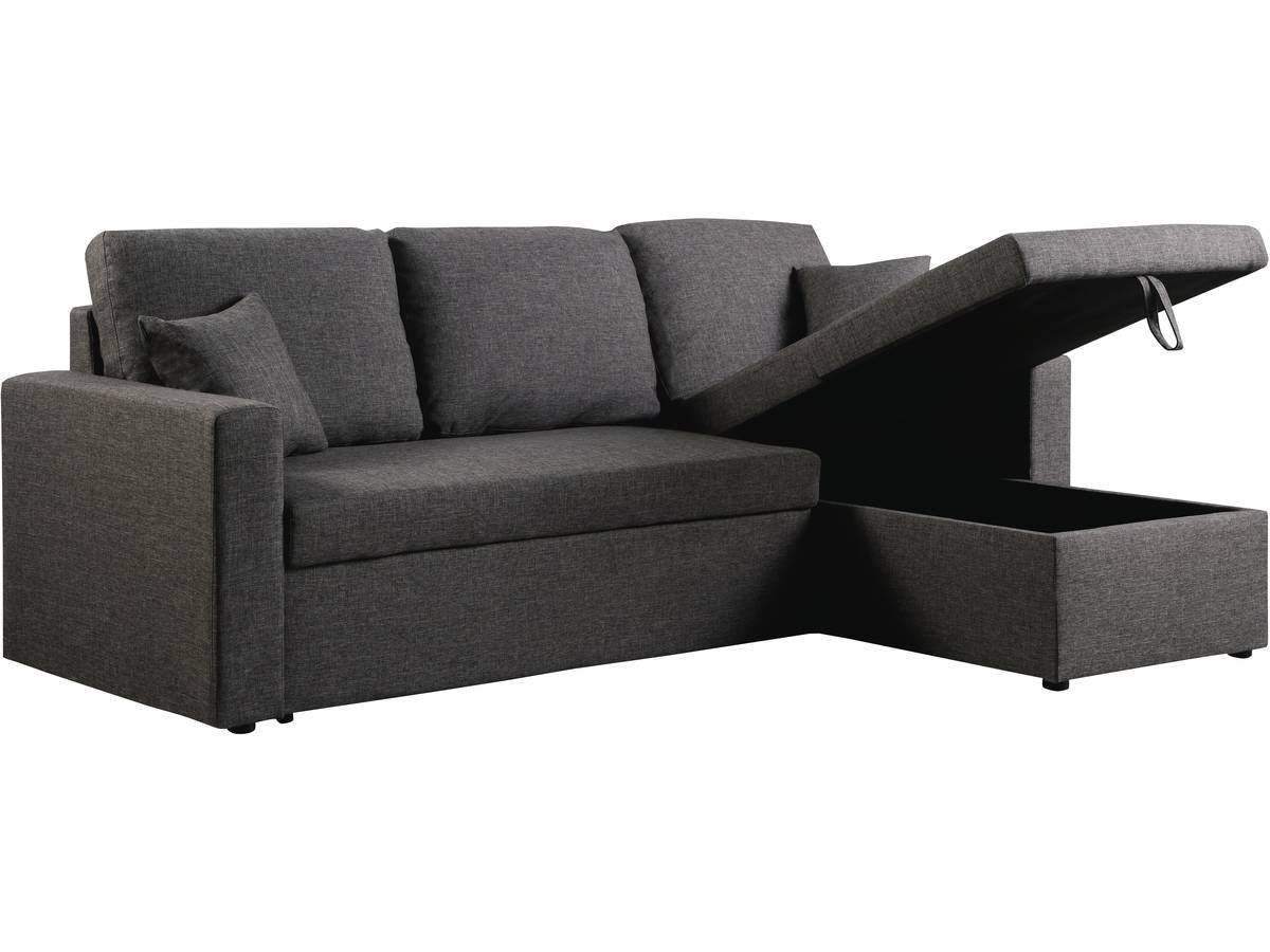 foto del prodotto divano ad angolo convertibile alain grigio 221 x 145 x 85 cm 3 posti grigio