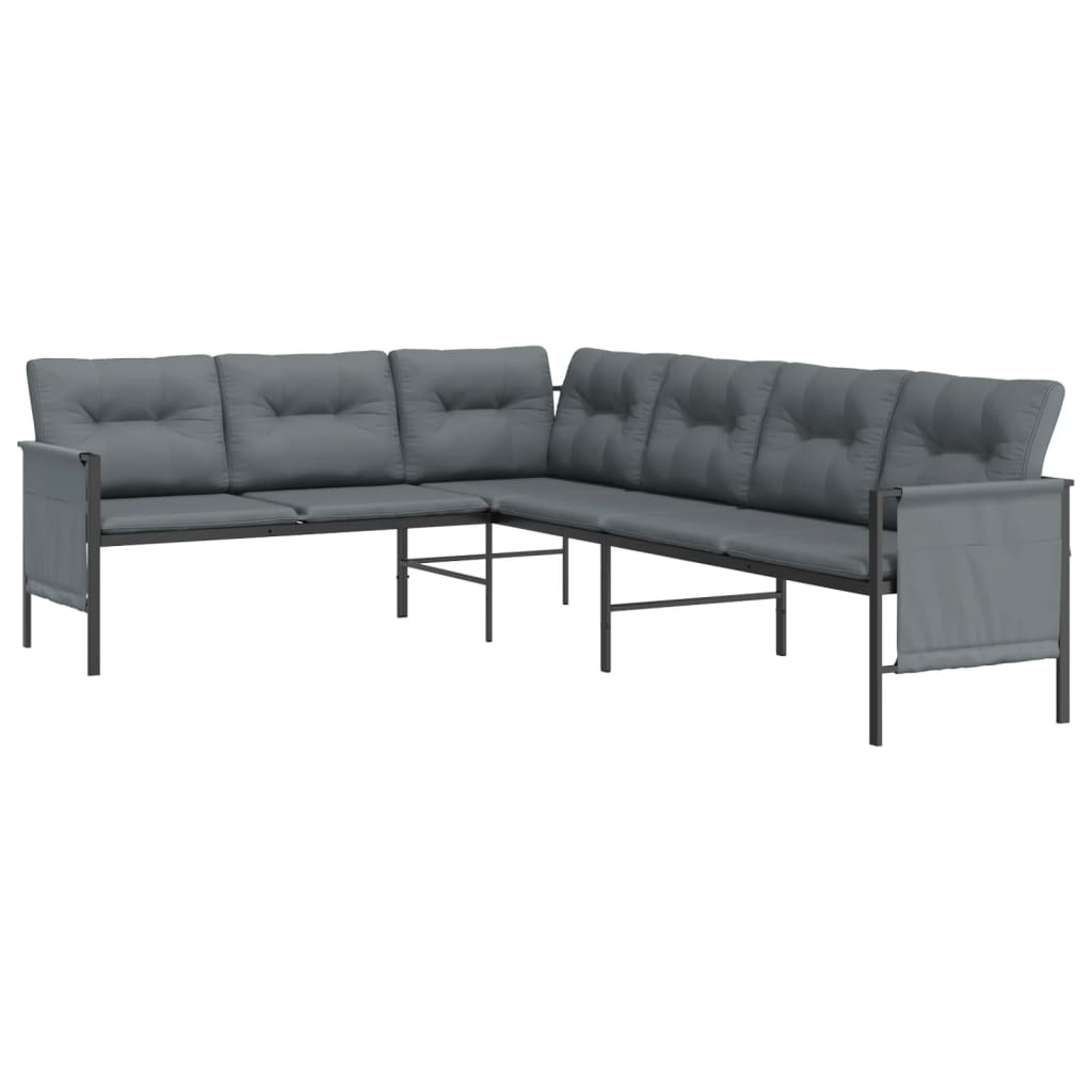 foto del prodotto divano ad angolo da giardino 230 x 168 x 65 cm acciaio e textilene antracite 02 0013206