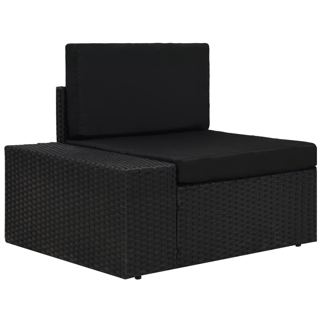 foto del prodotto divano ad angolo modulare bracciolo destro in polyrattan nero cod mxl 76728