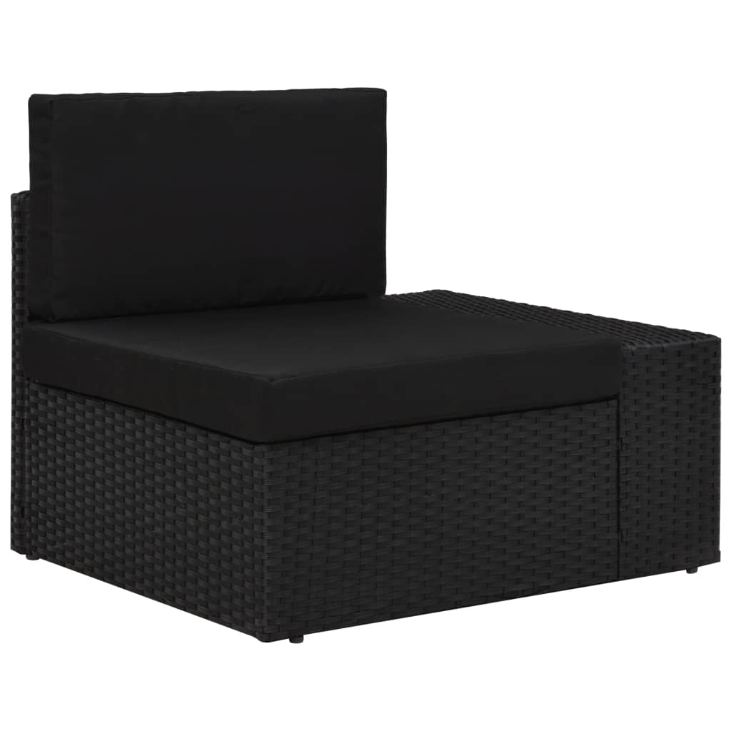 foto del prodotto divano ad angolo modulare bracciolo sinistro in polyrattan nero cod mxl 63742