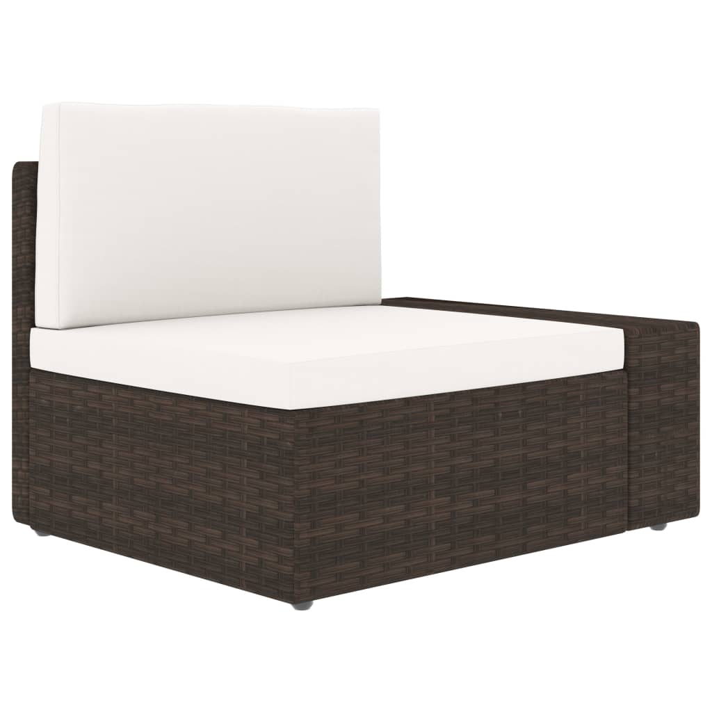 foto del prodotto divano ad angolo modulare bracciolo sinistro polyrattan marrone cod mxl 63743
