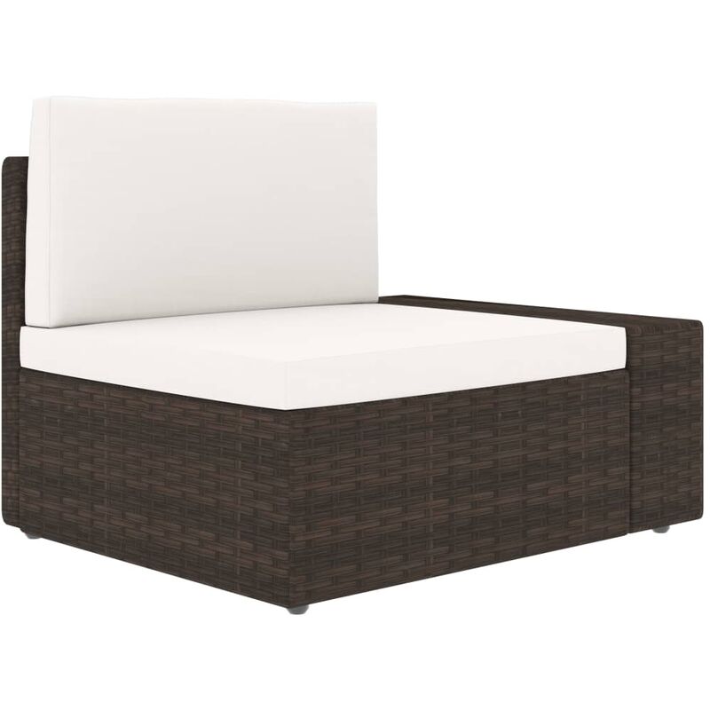 foto del prodotto divano ad angolo modulare bracciolo sinistro polyrattan marrone vidaxl