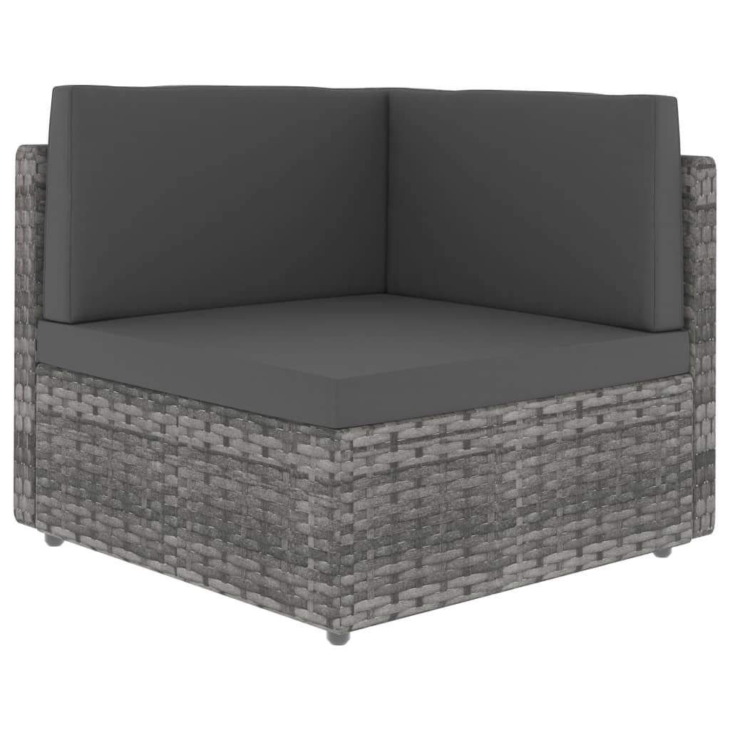 foto del prodotto divano ad angolo modulare in polyrattan grigio cod mxl 63749
