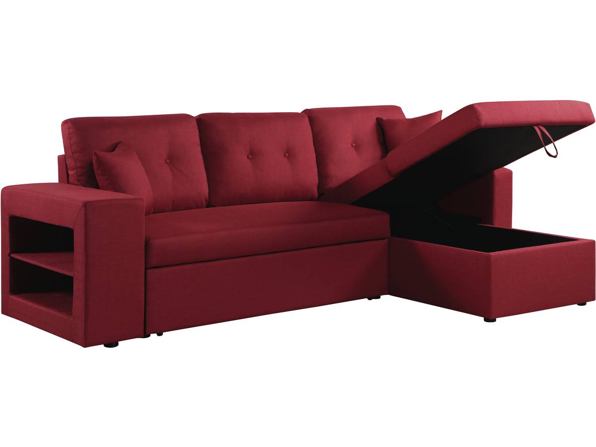 foto del prodotto divano ad angolo trasformabile quot axel quot reversibile 3 posti rosso