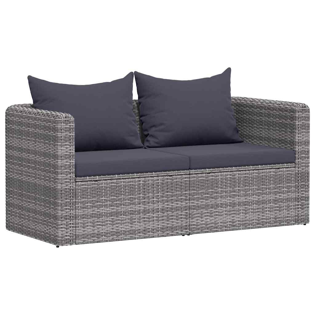 foto del prodotto divano angolare da giardino 2 pz grigio in polyrattan vidaxl 990590