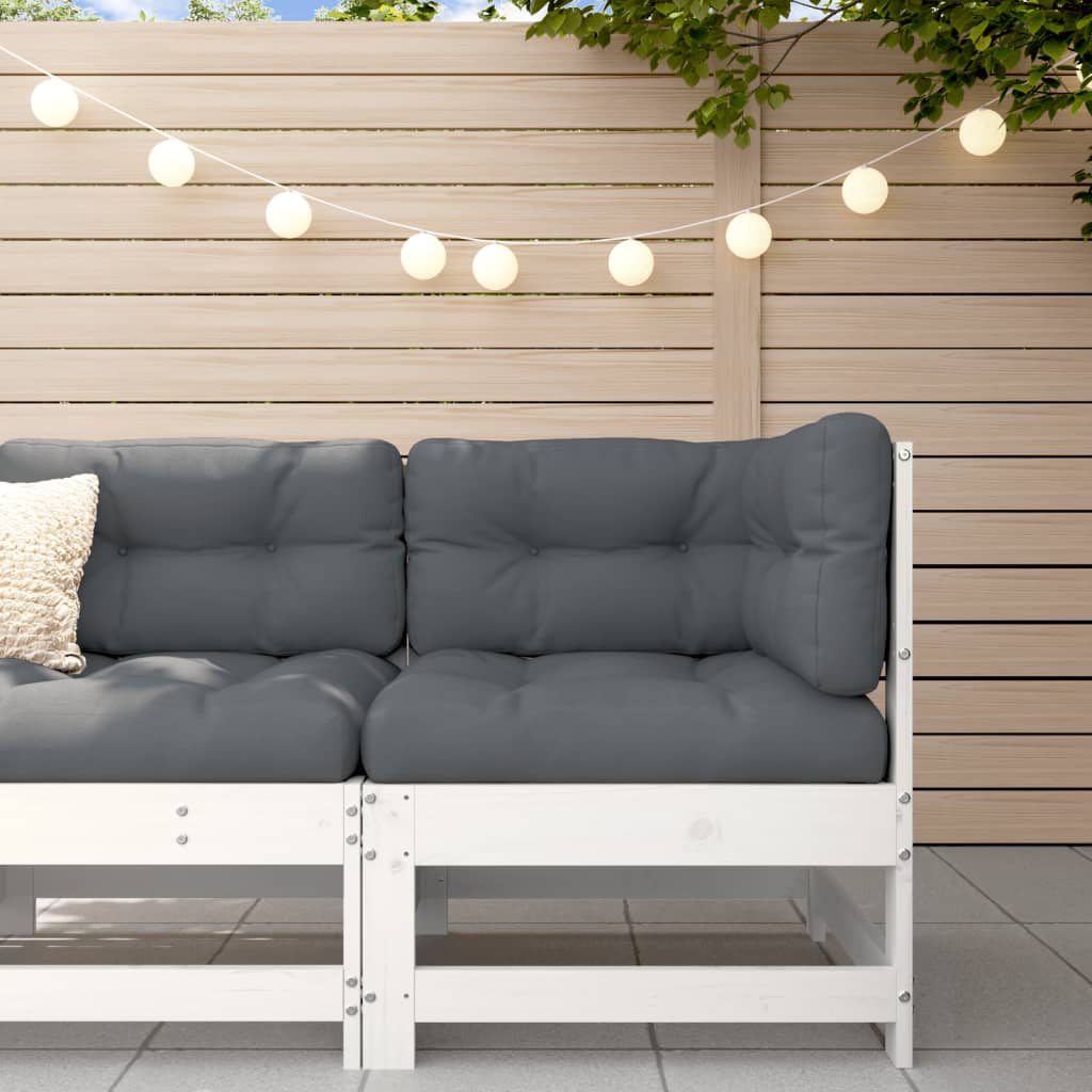 foto del prodotto divano angolare da giardino bianco in legno massello di pinocod mxl 108576